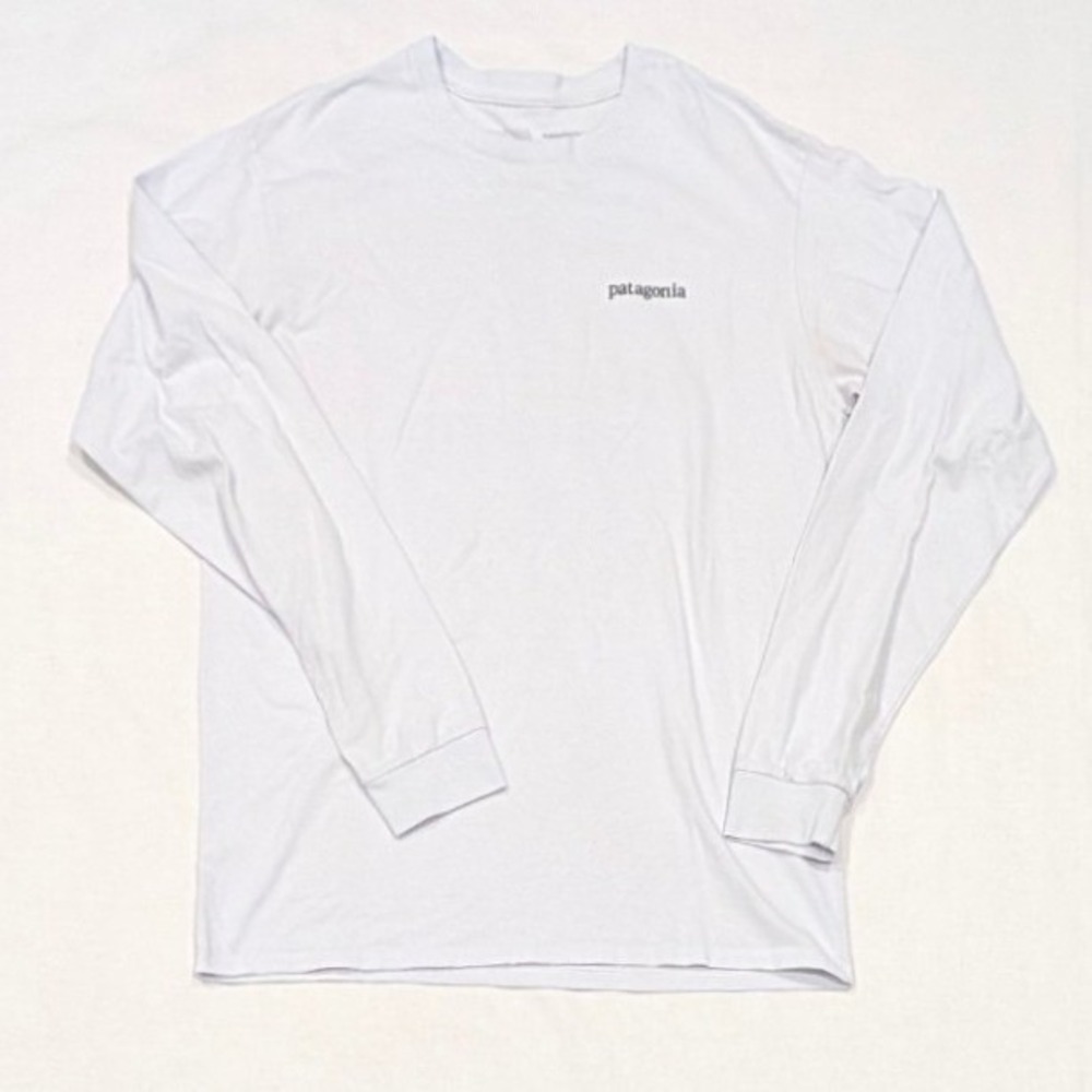 Patagonia Mens Responsibili-Tee Long Sleeve Graphic T-Shirt White Small
